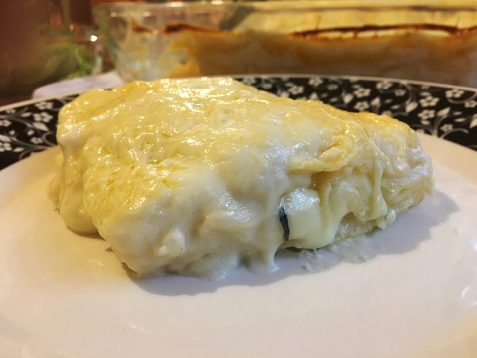 fatia de lasanha de queijo
